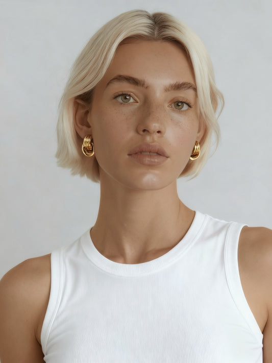 Knot Stud Earrings | Gold