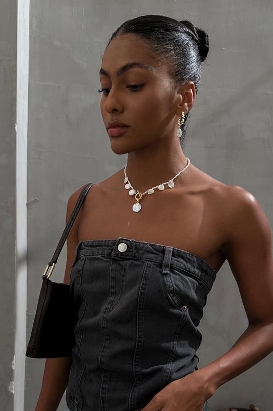 REVERIE PEARL HOOP EARRINGS - Default Title - Earrings - ONNNIII