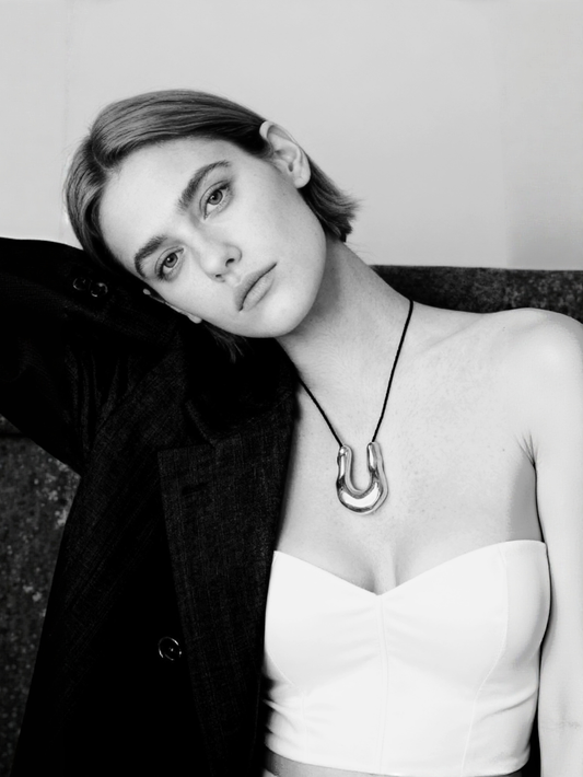 U Pendant Rope Necklace｜Silver - Default Title - Necklace - ONNNIII