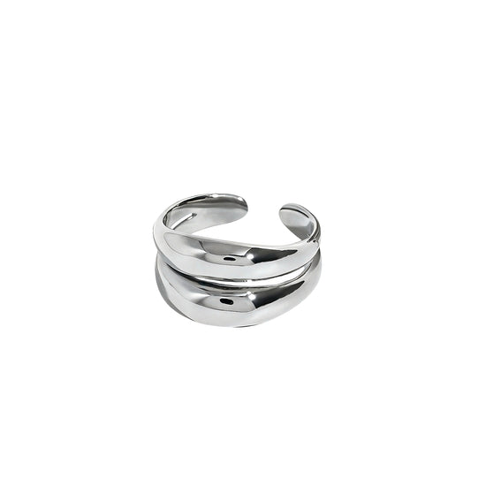 Silver ring on a white background