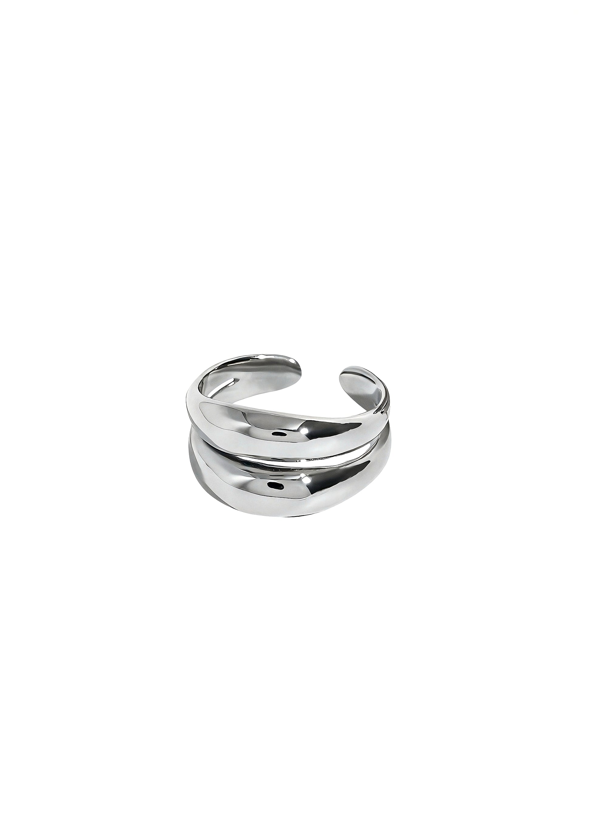 Silver ring on a white background