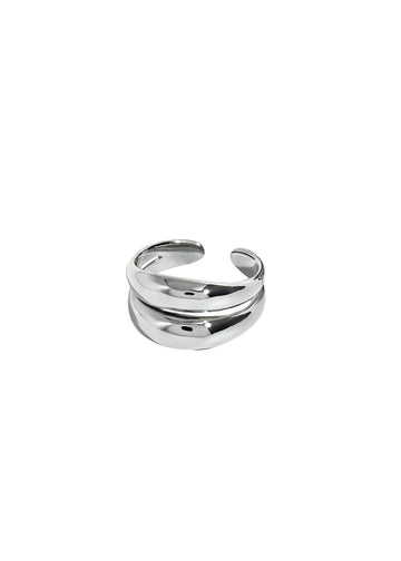 Silver ring on a white background