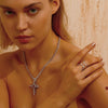 Open Criss Cross Pavé Ring