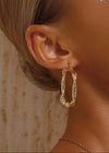 Square Twist Textured Hoop Earrings - Gold