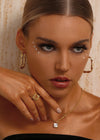 Square Twist Textured Hoop Earrings - Gold