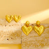 Textured Heart Drop Earrings - Earrings - ONNNIII