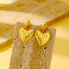 Textured Heart Drop Earrings - Earrings - ONNNIII