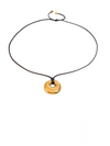 Circle Pendant Rope Necklace｜Gold