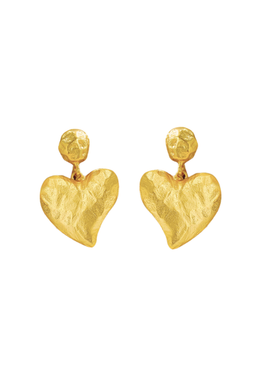 Textured Heart Drop Earrings
