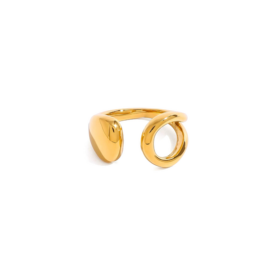 Gold ring on a white background
